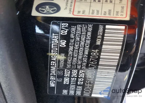 2013 Mercedes-Benz E 350 from USA, damaged, VIN WDDHF5KB3DA767084